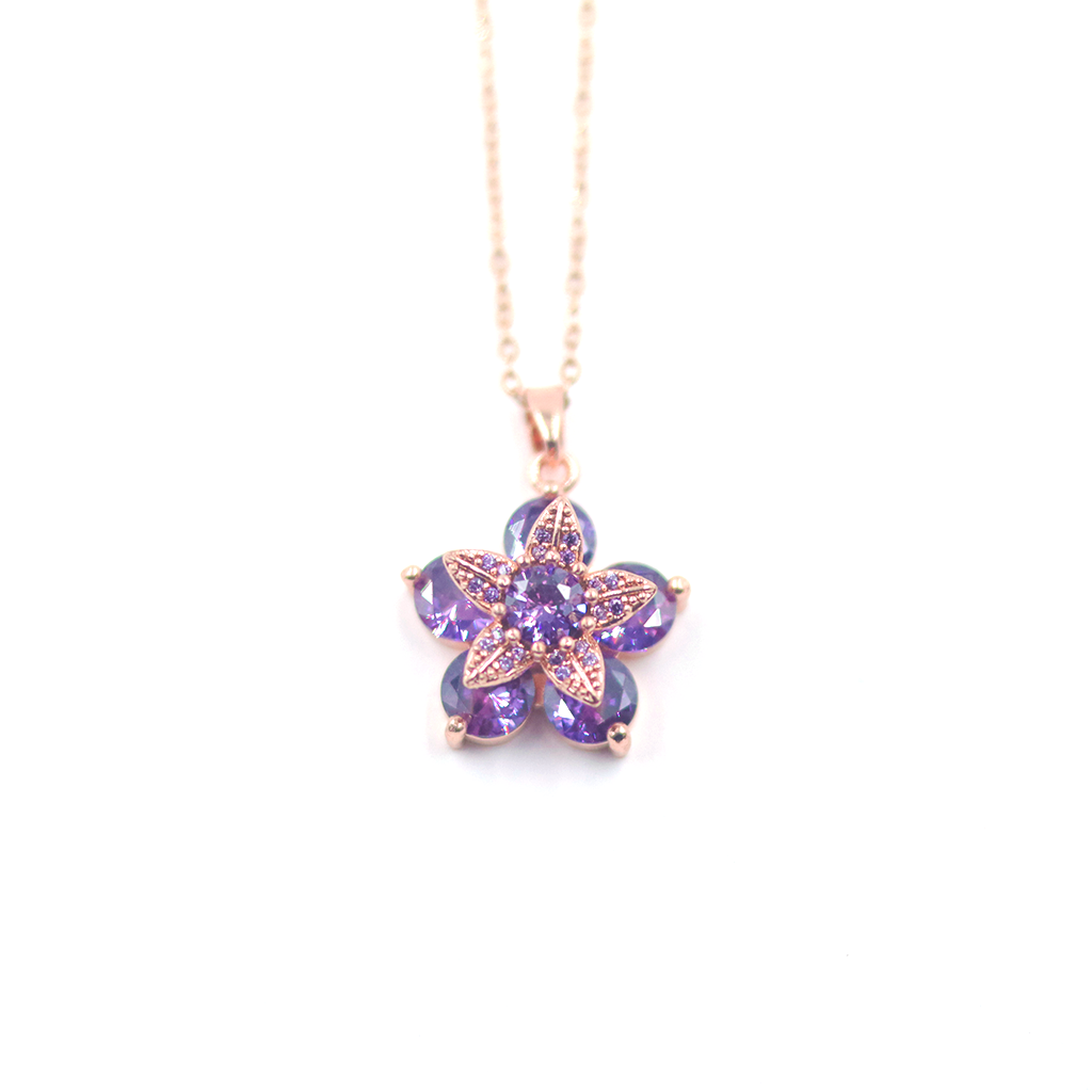 Lavender Star Flower Pendant